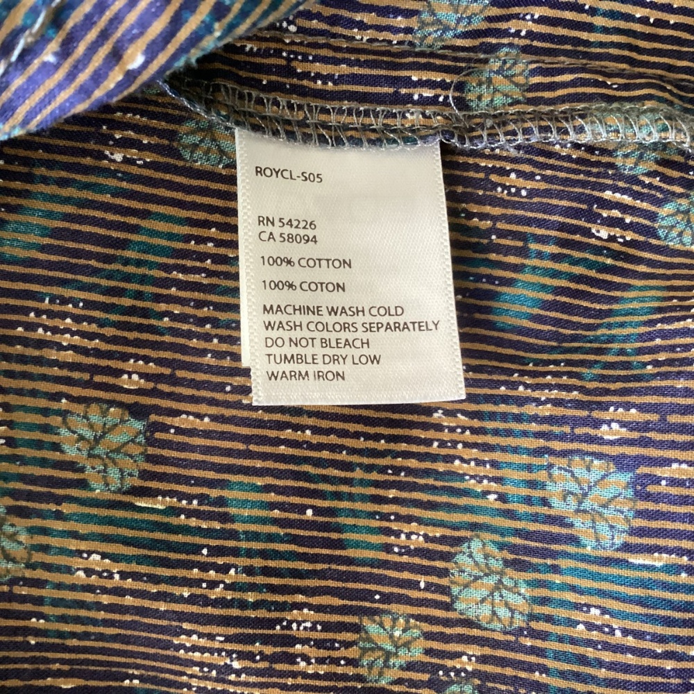 Women’s ROYAL ROBBINS LONG SLEEVE BUTTON UP SHIRT STRIPED W/ INSECT PATTERN XL - Picture 9 of 9